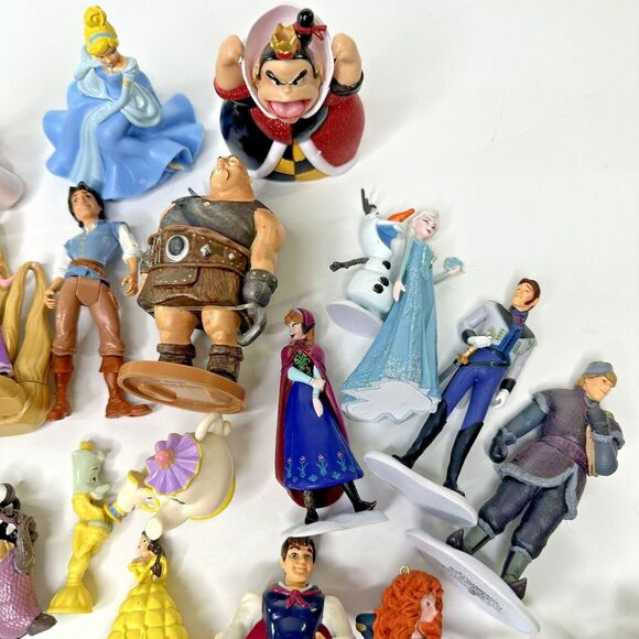 Disney Toy Box Lot 30+ Figures Cake Topper Snow White Cinderella Frozen Princess - Picture 5 of 13